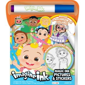 CoComelon 12-Page Imagine Ink Coloring Pad with Imagine Ink Stickers and Mess Free Marker; Paperback Children's Book