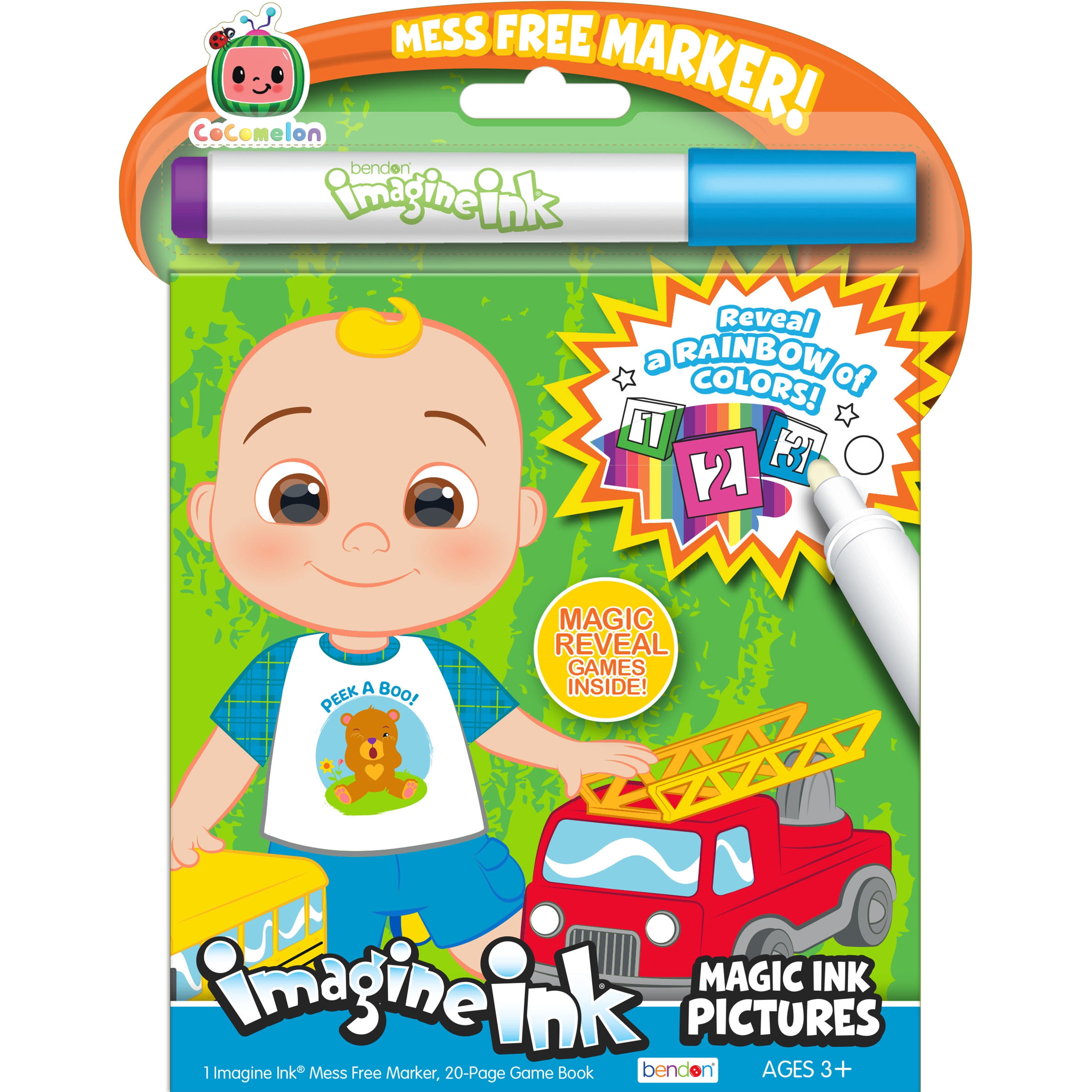 CoComelon 20-Page Imagine Ink Coloring Pad with a Mess Free Marker; Paperback Children's Book; 9781505083194