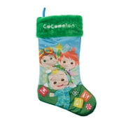 CoComelon 20 inch Velour Christmas Stocking, Polyester, Green, Christmas Decoration