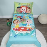 CoComelon 3 Pc Toddler Bed Set with Bonus Tote - You Make My Heart Sing Theme