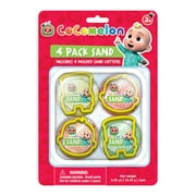 CoComelon 4 Pack Play Sand with 4 Molded Sand Cutters Party Favors, for Children Ages 3 Years and Older