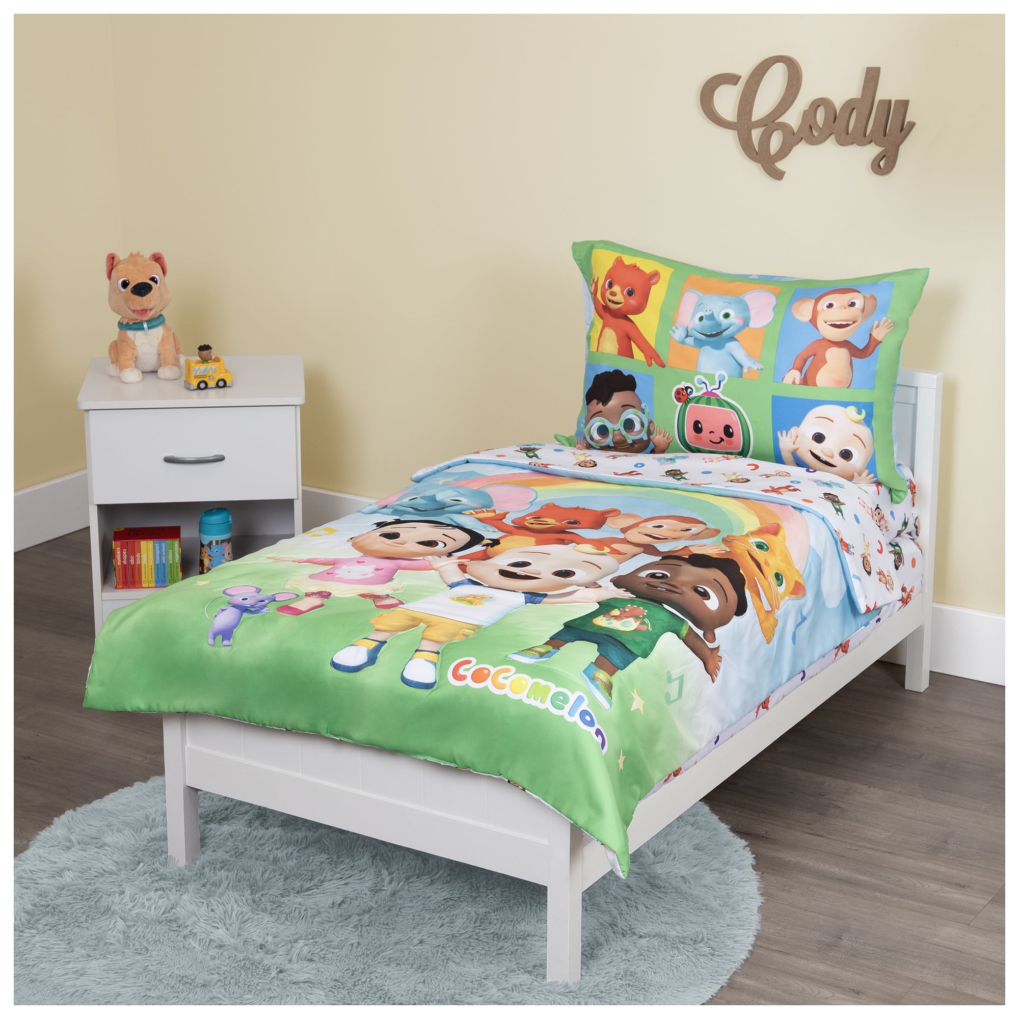4Piece Toddler Bedding Set, Cute as a Rainbow, Toddler Bed