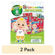 (2 pack) CoComelon 8 Count Mini Play Pack with 8 Page Mini Coloring Book and Crayons, Party Favors, Bendon