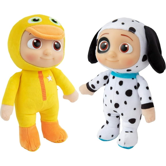 CoComelon 8-Inch JJ Puppy & Duck Plush 2-Pack - Officially Licensed - Soft Stuffed Animal Plushie Doll Toys - For Kids, Boys, Girls, Toddlers, Preschoolers - 18+ months