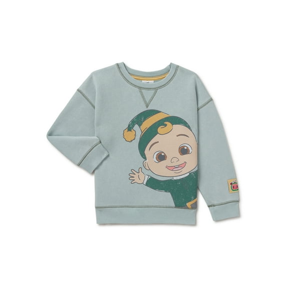 CoComelon Baby and Toddler Girl Holiday Crewneck Sweatshirt, Sizes 12 Months-5T