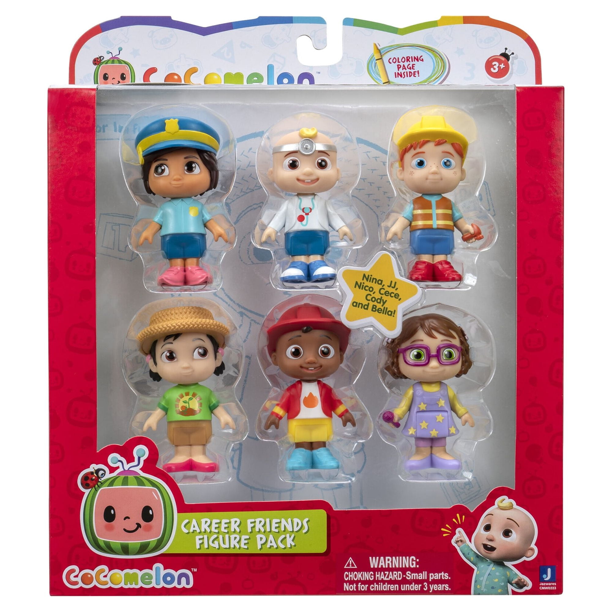 CoComelon Career Friends 6 Figure Pack - Includes JJ, Nico, Cody, Nina, Bella and CeCe - Toys for Kids and Preschoolers