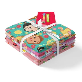 CoComelon 18" x 21" 100% Cotton CoComelon, Pink, for Quilting & Sewing, 5 Pieces
