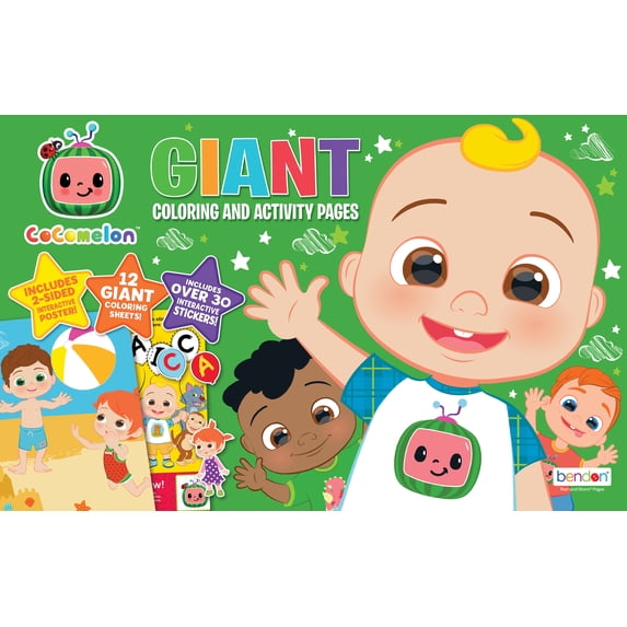 CoComelon Giant Coloring Book with Stickers, 12 Pages (Paperback)