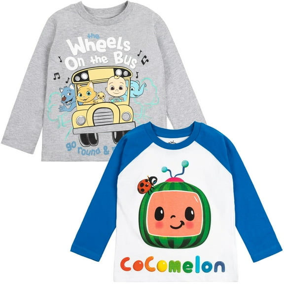 CoComelon JJ 2 Pack Long Sleeve T-Shirts Infant to Toddler