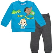 COCOMELON JJ Kiki Cat Mochi Infant Baby Boys Fleece Sweatshirt and Jogger Pants Set Infant to Toddler