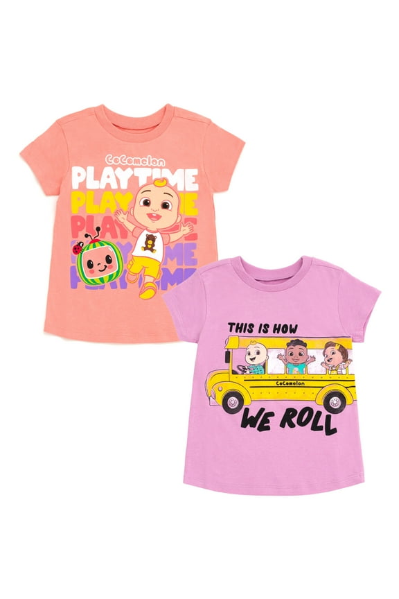 JJ Cody Nina Infant Baby Girls 2 Pack T-Shirts Pink / Purple 18 Months