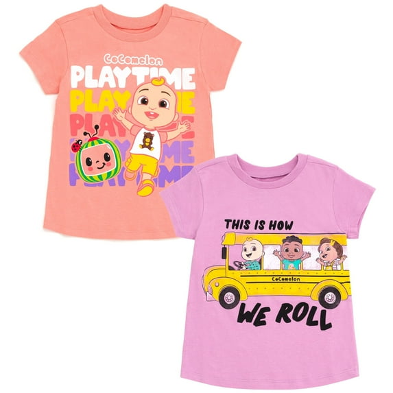CoComelon JJ Cody Nina Toddler Girls 2 Pack T-Shirts Pink / Purple 2T