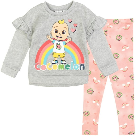 CoComelon JJ Fleece Pullover Sweatshirt and Pants Outfit Set Infant to Toddler