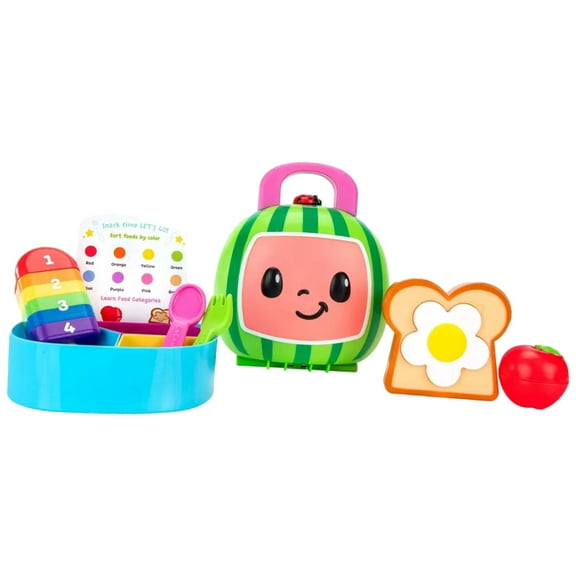 CoComelon JJ Lunchbox Preschool Playset Sort Stack & Learn with Pretend Food
