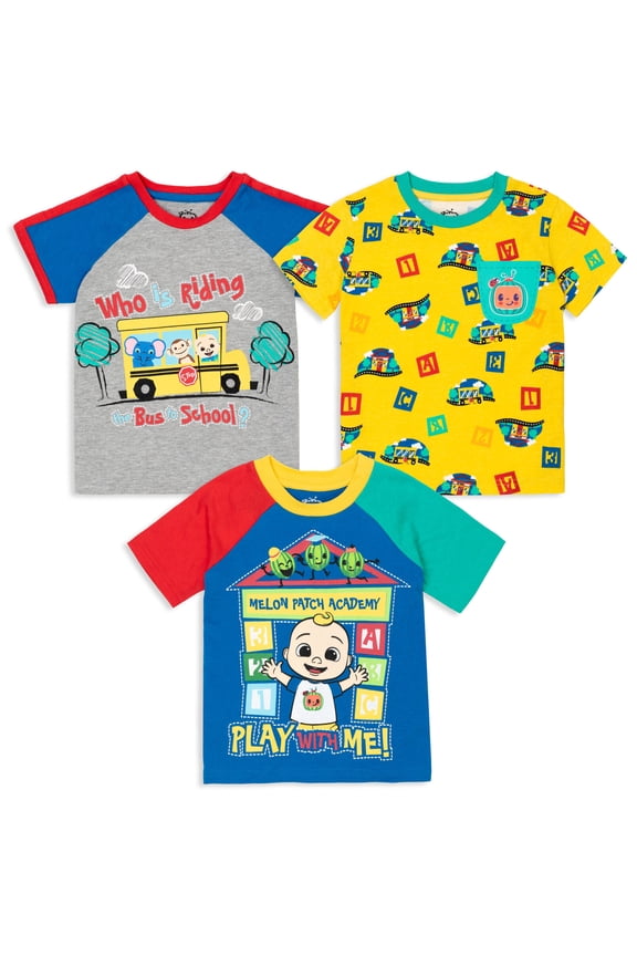 JJ Toddler Boys 3 Pack Graphic Raglan T-Shirts 4T