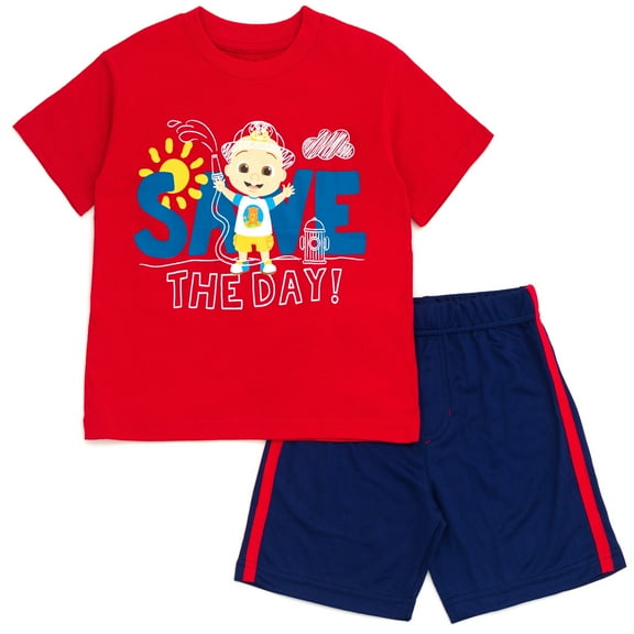 CoComelon JJ Toddler Boys T-Shirt and Mesh Shorts Outfit Set Infant to Toddler