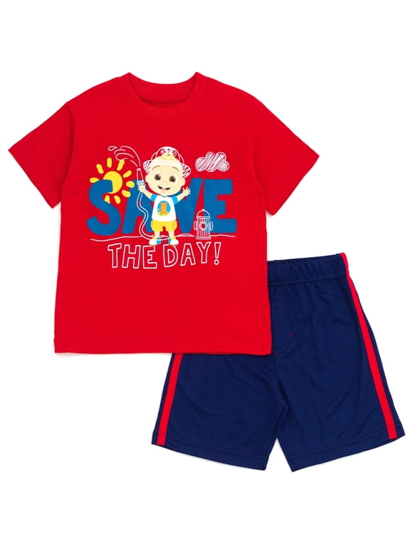 JJ Toddler Boys T-Shirt and Mesh Shorts Outfit Set Infant to Toddler