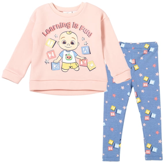 CoComelon JJ Toddler Girls Pullover Fleece Sweatshirt and Pants Set Infant to Toddler