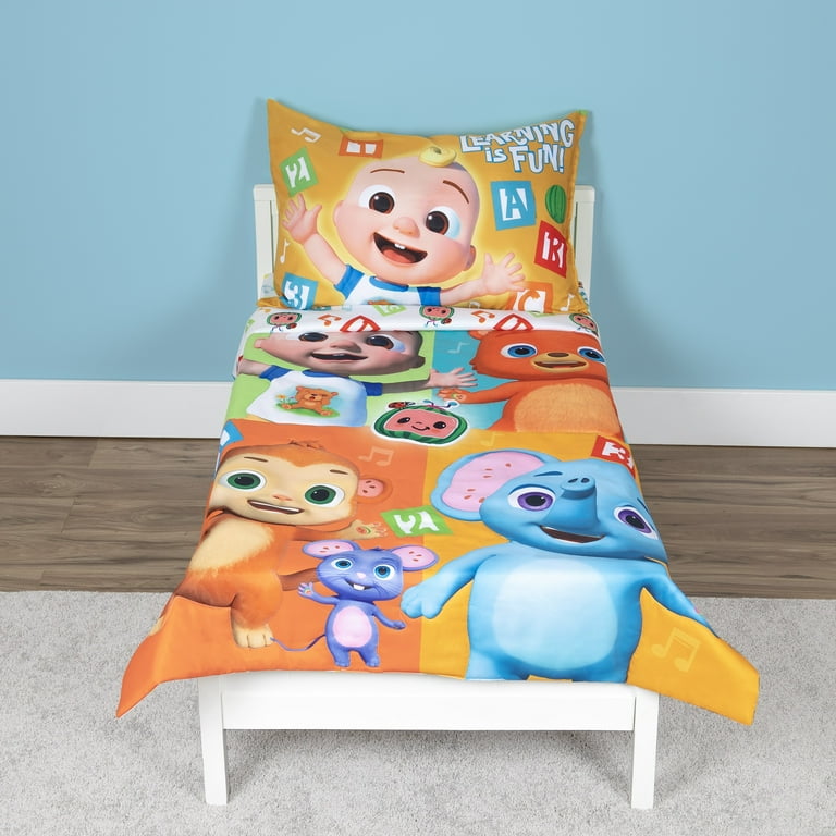NoJo CoComelon &ldquo;Learning is Fun&rdquo; 4-Piece Toddler Bedding Set 