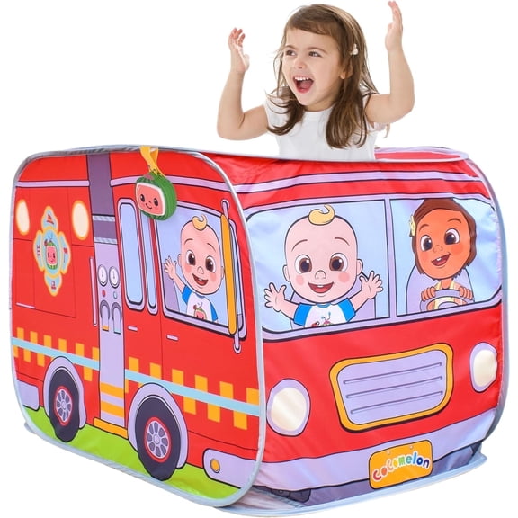 CoComelon Musical Firetruck Pop-Up Tent with Musical Key Fob, 1 Pack