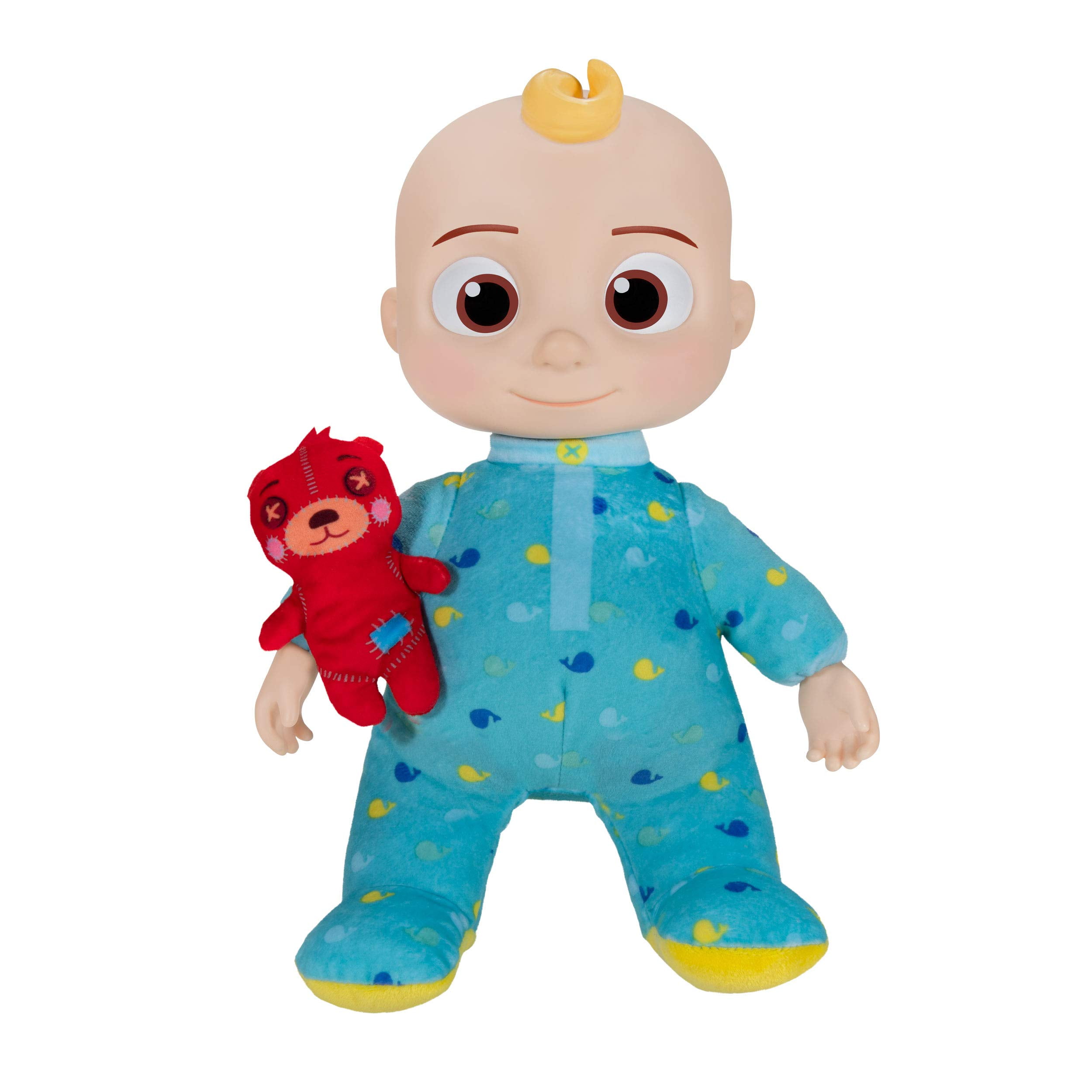 CoComelon Musical JJ Plush Doll - Press Tummy to Sing Bedtime Song Clips - Includes Feature and Small Pillow Plush Teddy Bears ES4