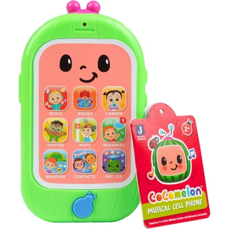 CoComelon Musical Smart Cell Phone - Interactive Pretend Tech Learning Toy w/ Lights, Sounds & Music - Officially Licensed - Gift for Toddlers & Preschoolers - Boys, Girls, Kids - Age 2+