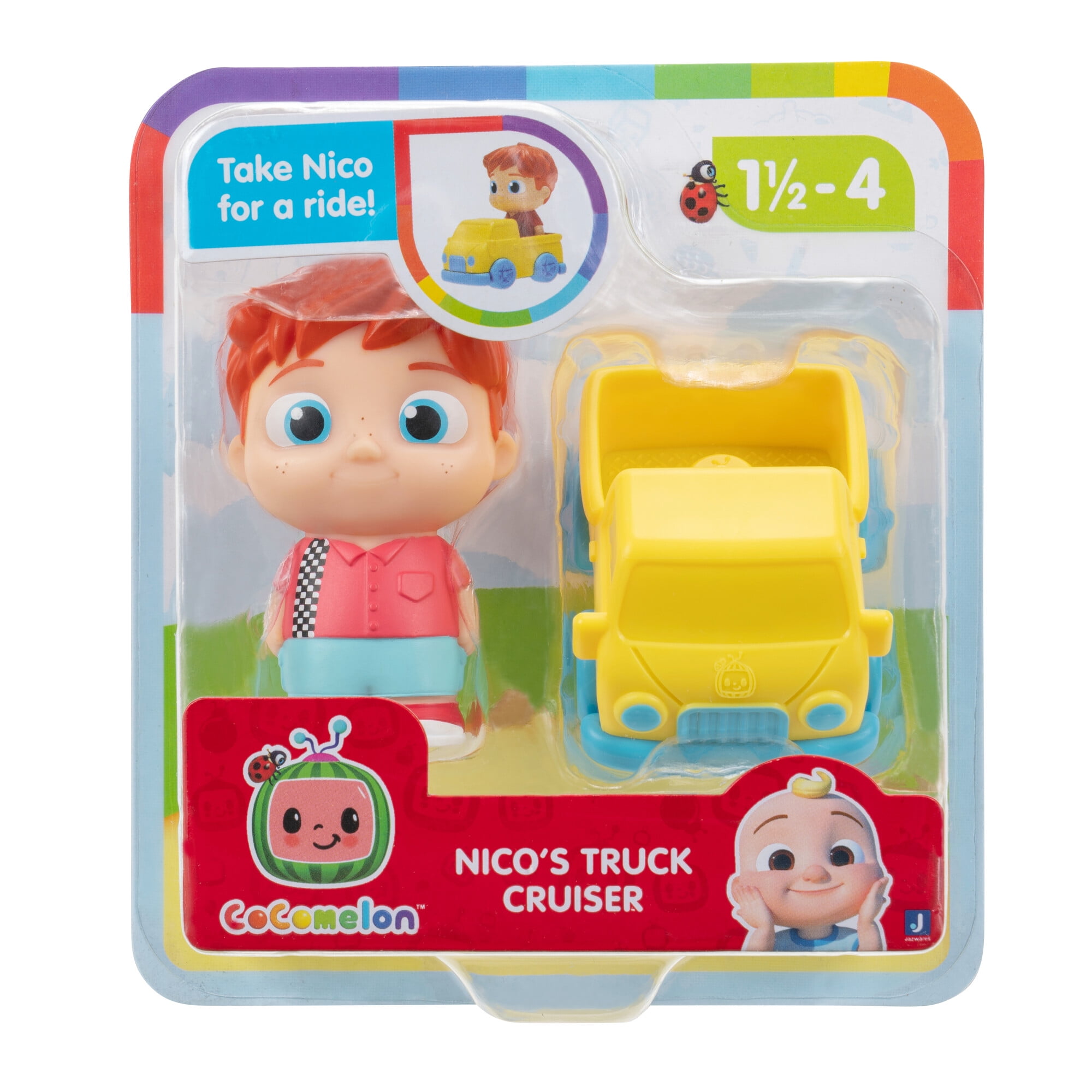 CoComelon Nicos Truck Cruiser- Nico and a Vehicle Accessory - Toy Vehicles for Toddlers
