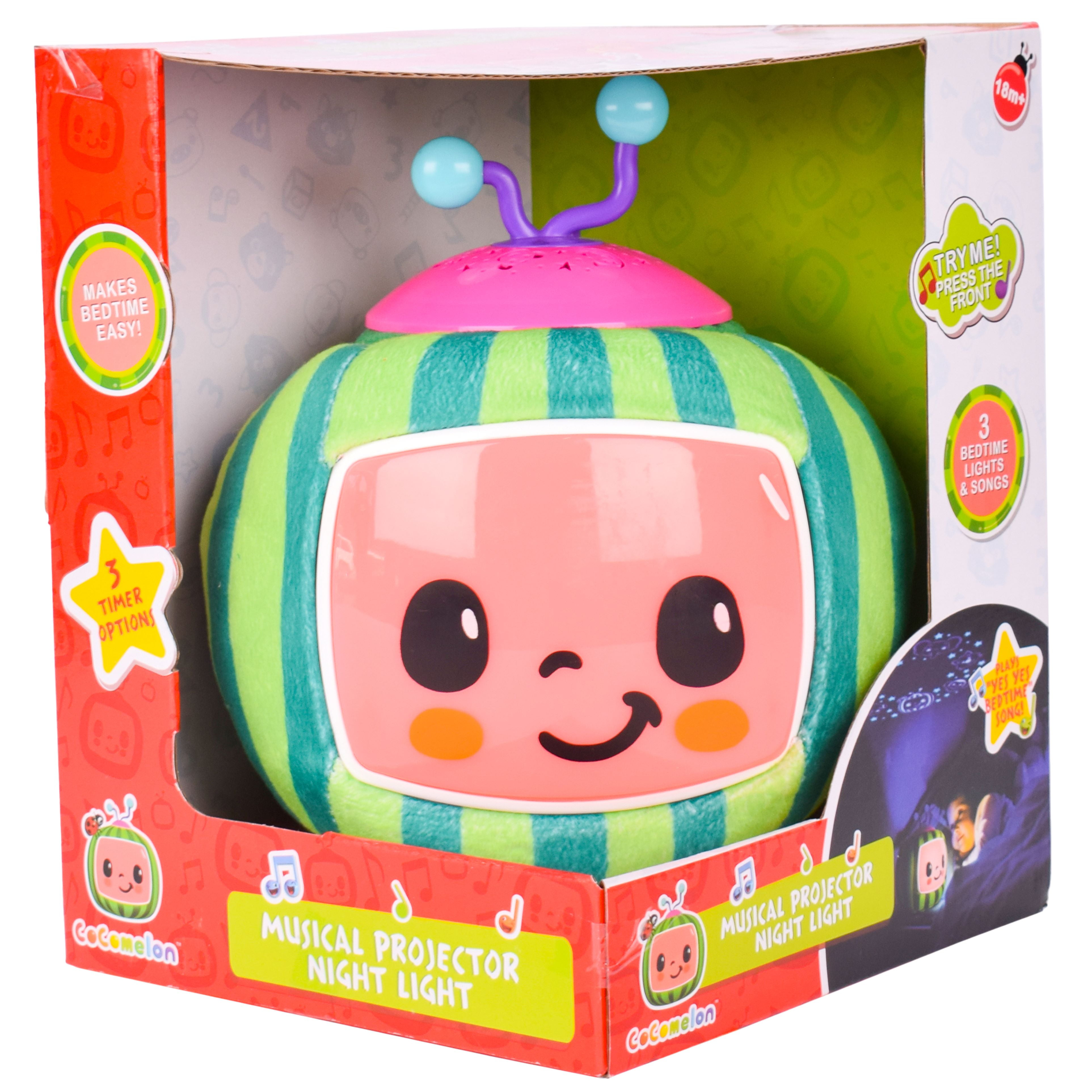 CoComelon Official Musical Projector Night Light | Soft Plush Melon Body | Plays Bedtime Songs and Lights Up | Sleep Soother for Toddlers - Sunny Days Entertainment