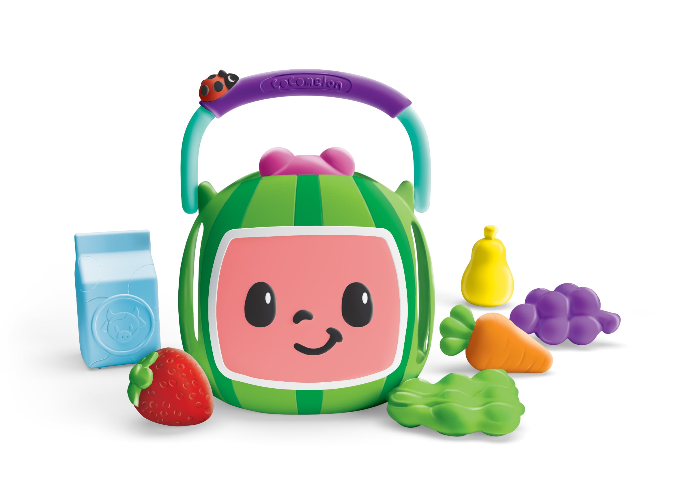 This cocomelon lunchbox play set is inspired by the popular kids show “ cocomelon “. This set includes all sort of delicious lunchtime toy…