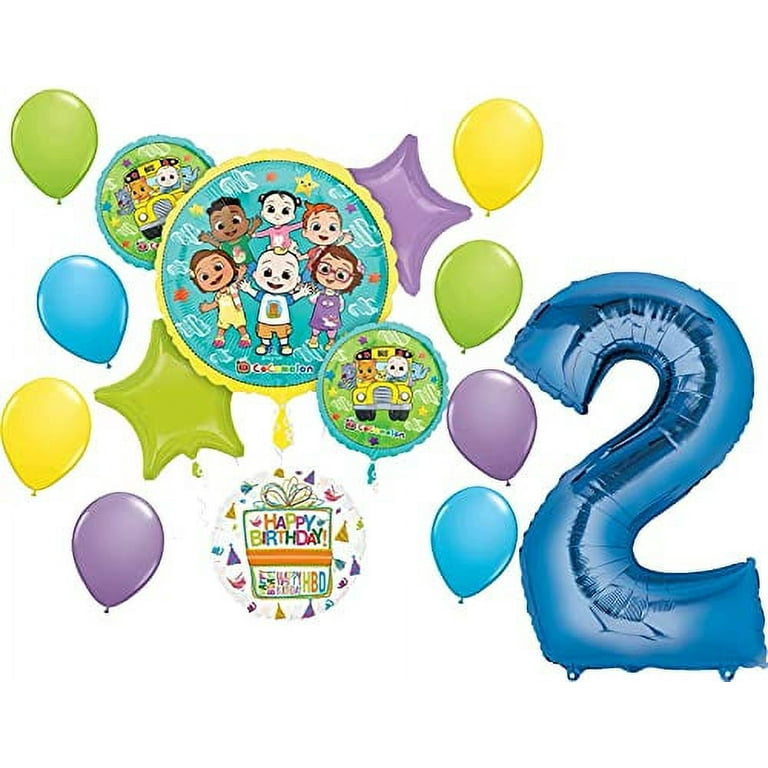 Cocomelon Party Décoration Animée Anniversaire Pull Flag Cake Carte Ballon  Set Birthday Party Fournitures
