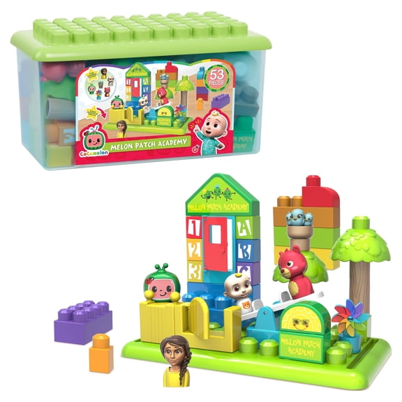 CoComelon Patch Academy, 53 Large Building Blocks Includes 6 Character Figures, Officially Licensed Kids Toys for Ages 18 Month, Gifts and Presents