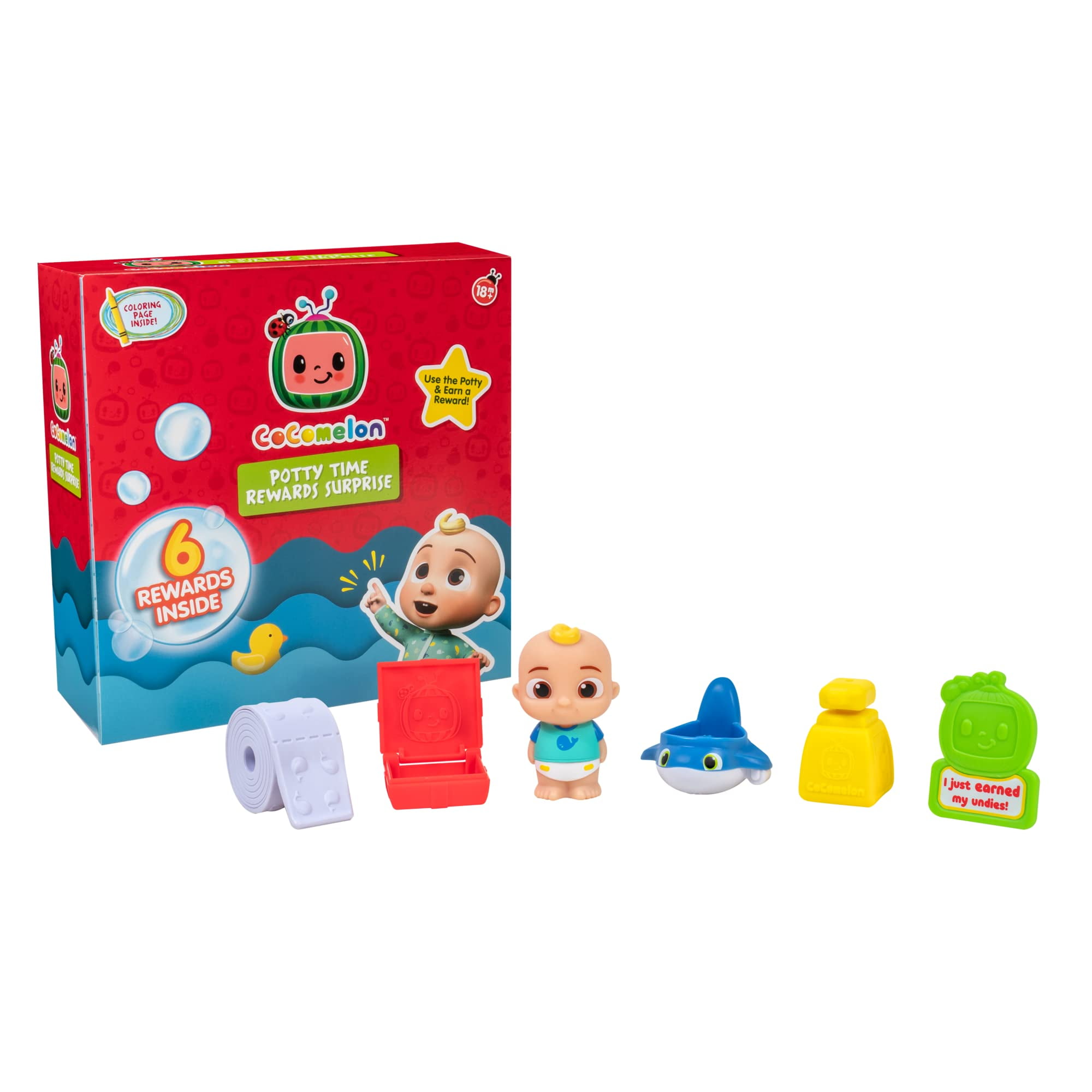 CoComelon Potty Time Rewards Surprise - 1 Figure and 5 Accessories to Collect - Features Favorite Character JJ - Surprise Accessories - Potty Training - Toys for Kids and Preschoolers