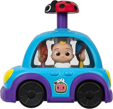 CoComelon Push N Sing Family Car - Interactive Musical Light-Up Car - Fan Favorite Characters and Song Clips - Toys for Toddlers and Preschoolers