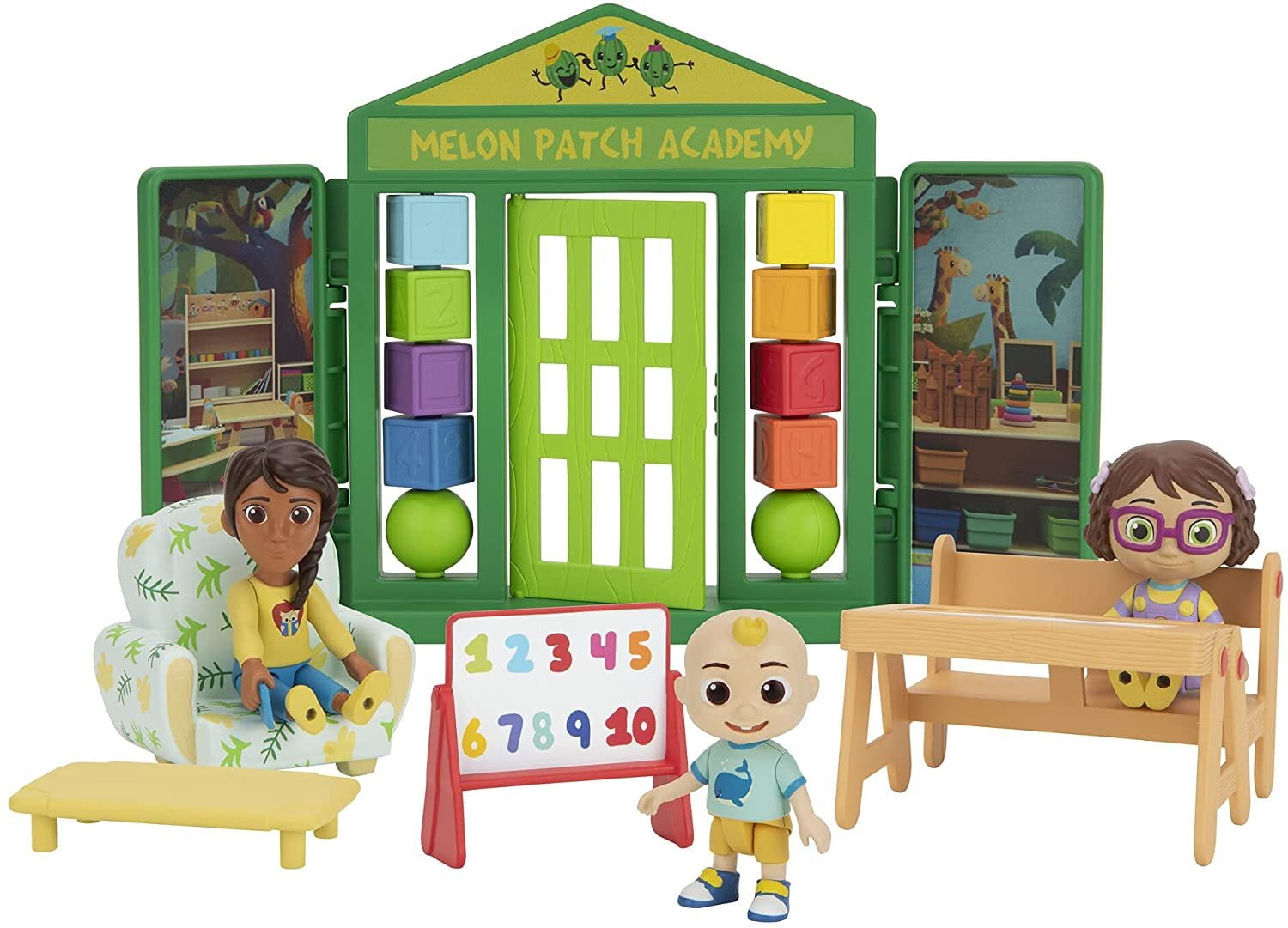 CoComelon School Time Deluxe Playtime Set - JJ, Bella, Ms. Appleberry The  Teacher and 5 Accessories 