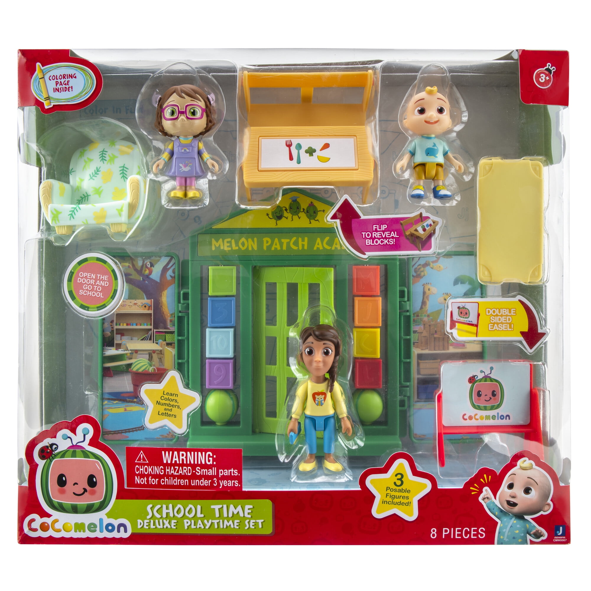 CoComelon Schooltime Deluxe Playtime Doll Playsets with Two-Sided Table, Multicolor, 12", 1.46 lb