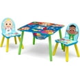 thumbnail interactive-video image 1 of Delta Children Cocomelon Kids 3-Piece Storage Activity Table, Orange, 1 of 10