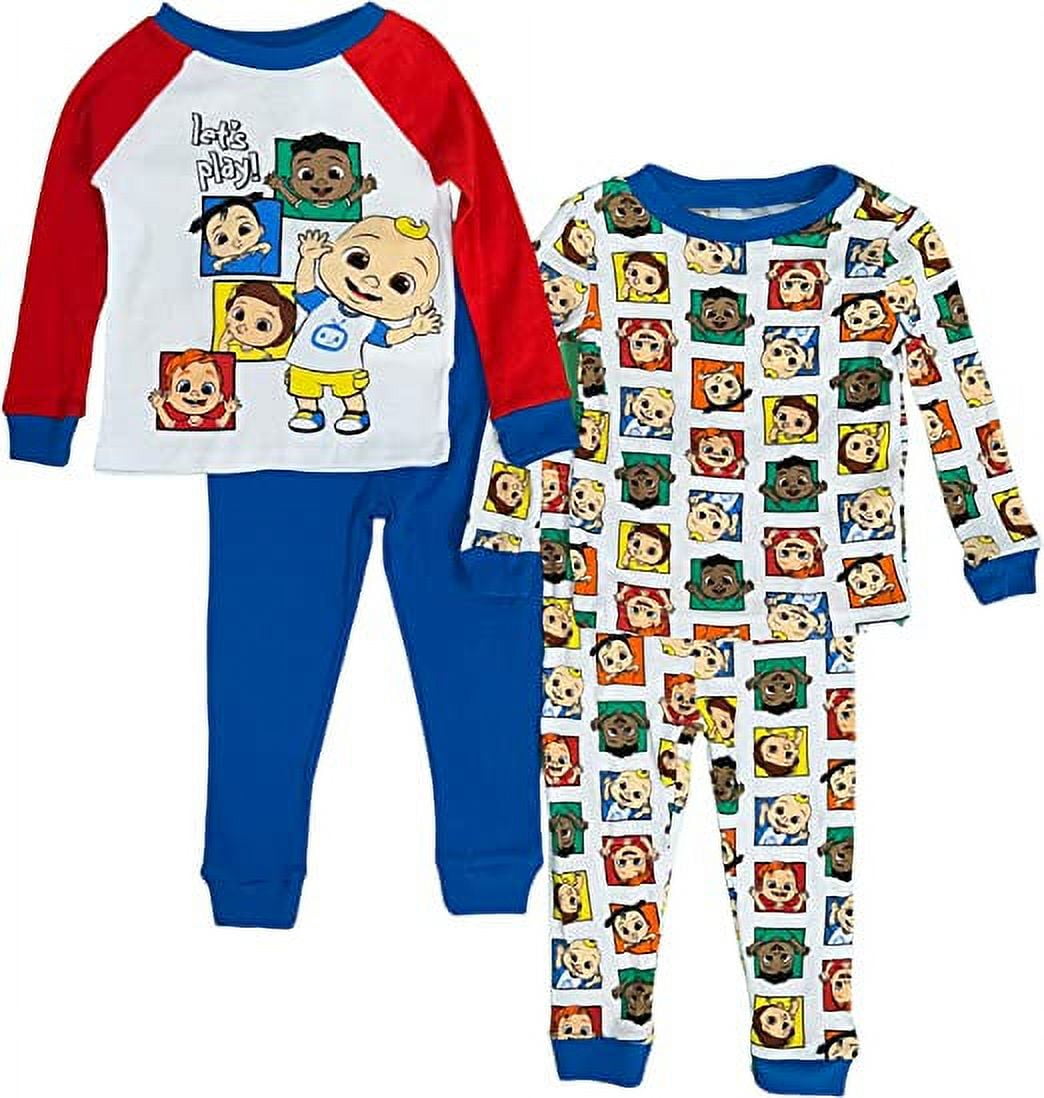CoComelon Toddler Boys 4 Piece Snug fit Cotton Pajamas Set