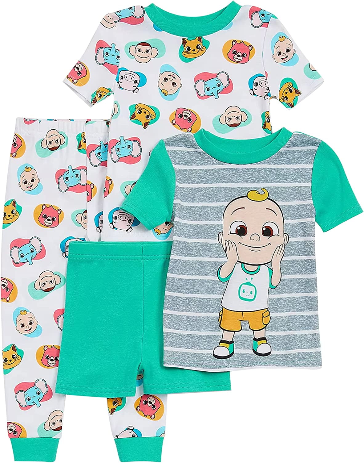 CoComelon Toddler Boys' 4-Piece Snug-fit Cotton Pajamas Set - Walmart.com
