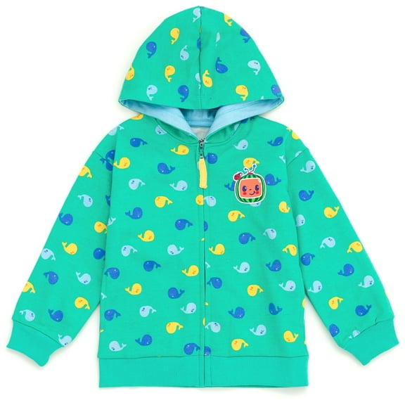 CoComelon Toddler Boys Fleece Zip Up Hoodie Green 2T