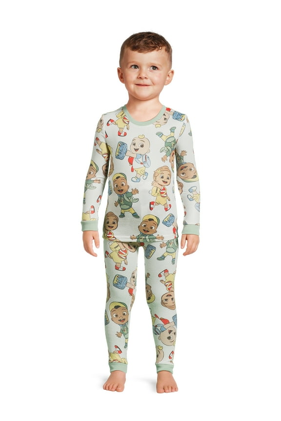 CoComelon Toddler Boys Snug Fit Hacci Long Sleeve Pajama Set, 2-Piece, Sizes 12M-5T