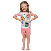 CoComelon Toddler Girls Cute Rainbow Short Sleeve With Shorts Pajama 2PC Set