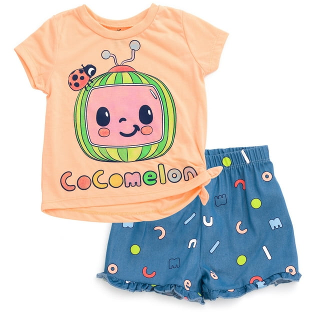 CoComelon Toddler Girls T Shirt and Shorts Outfit Set Infant to Toddler