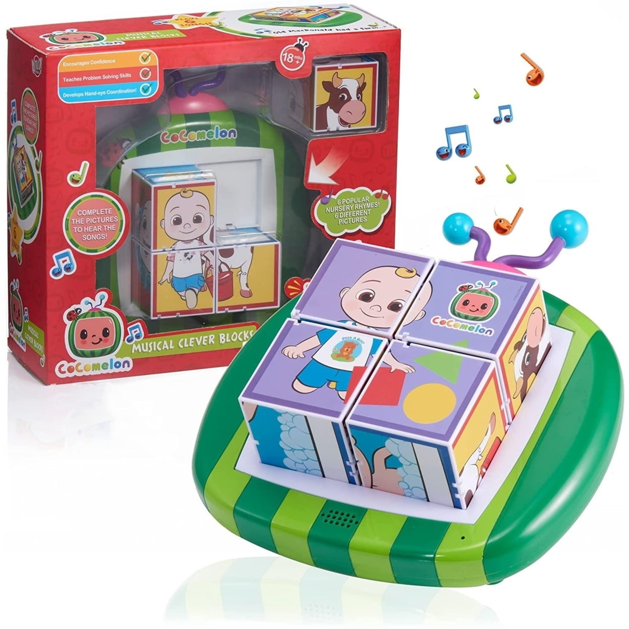 CoComelon Toys Musical Clever Building Blocks Pre-School Learning Toy ...