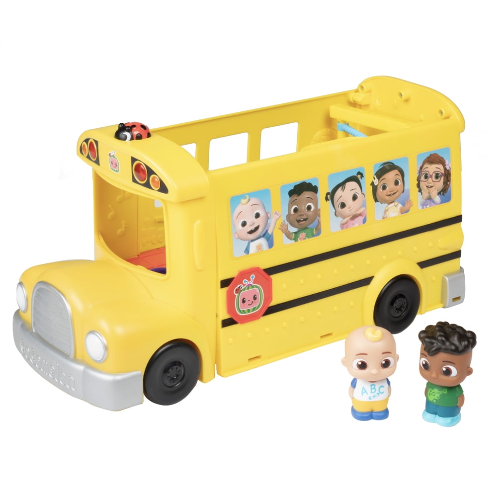 CoComelon Musical School Time Transforming Bus - Lights and Sounds - 3 Favorite Songs - 6 Areas of Play - Actionable JJ and Cody Figures -2025 Toys for Kids and Preschoolers