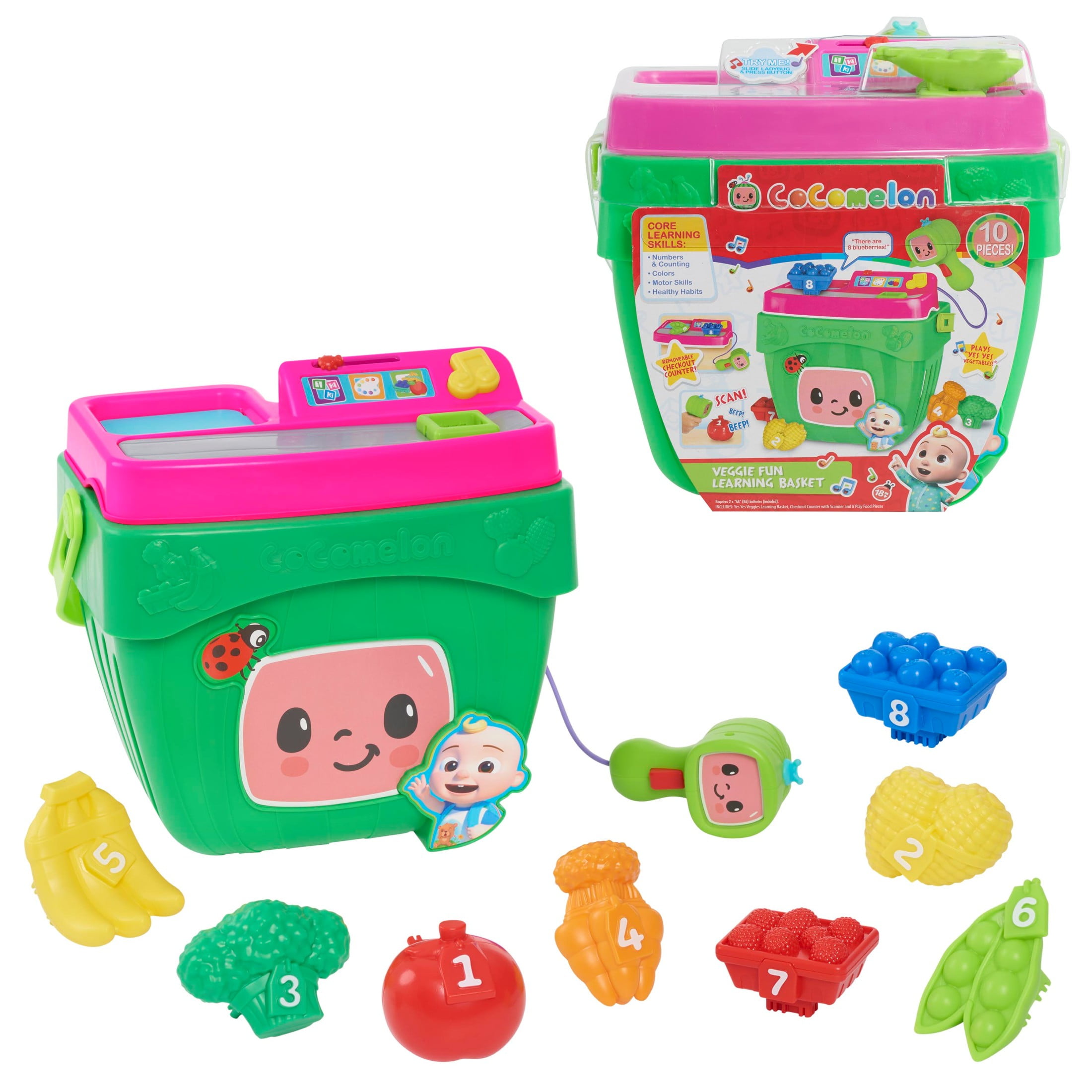 CoComelon Veggie Fun Learning Basket with Colorful Play Food