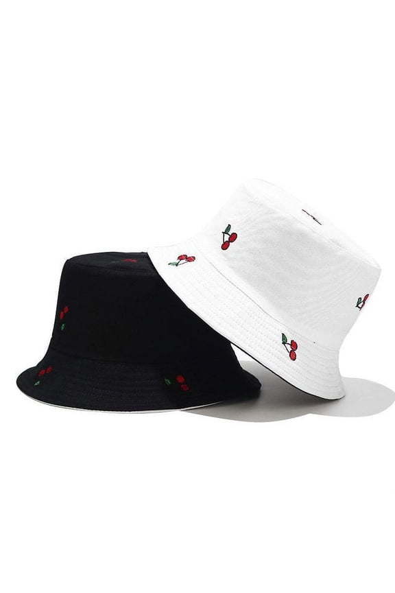 2020 New Fruit Cherry Bucket Hats for Girls Women Two Side Reversible Fisherman Hat Panama Bob Hat Summer Sun Hat Female Outdoor