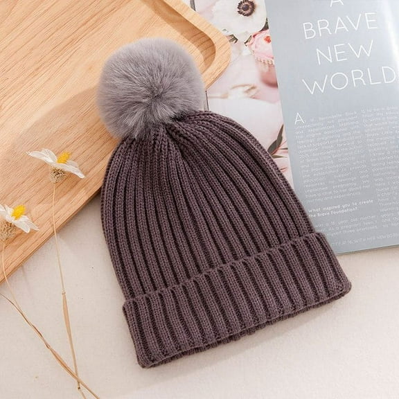 CoCopeanut 2021 Winter Hat Pompom Hats Beanie Girls Women Bonnet Winter Hats for Women Autumn Ladies Travel Warm Cap Female Knitted Hat