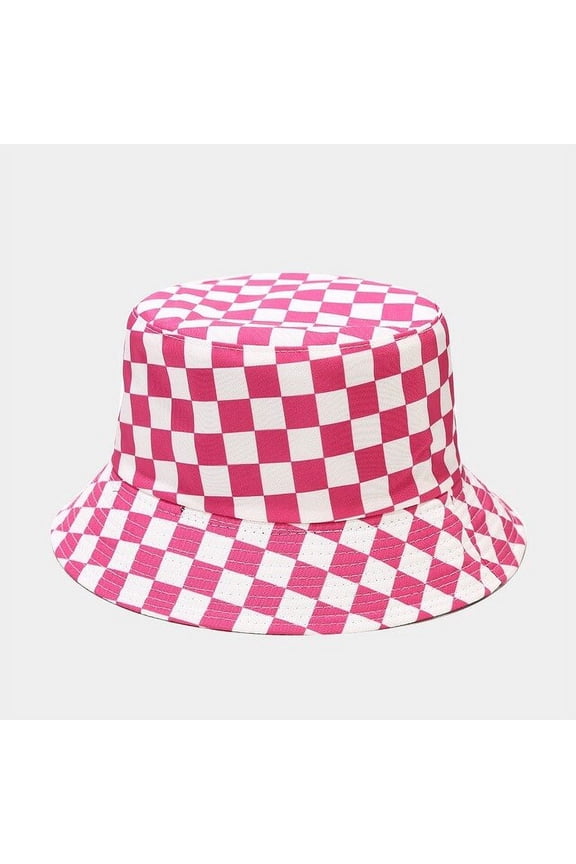 2022 Fashion Houndstooth Plaid Bucket Hats for Women Men Cotton Fisherman Sun Protection Summer Hats Hip Hop Street Cap Gift