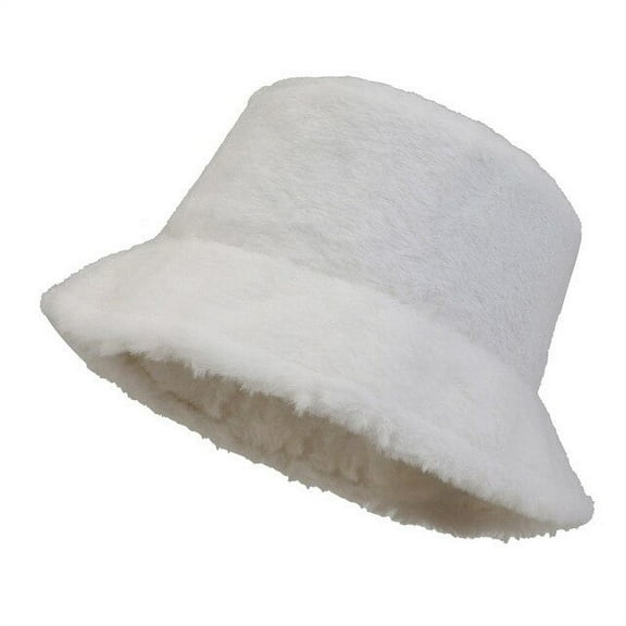 CoCopeanut 2022 New Winter Bucket Hat Fashion Thick Warm Women Cap Solid Black Female Lady Fisherman Hats Outdoor Panama Caps