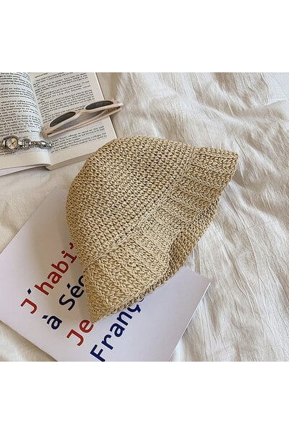 2022 Topi Jerami Lipat Wanita Topi Surya Outing Musim Panas Wanita Sandal Liburan Topi Pantai Tabir Surya Topi Nelayan Wanita Panama